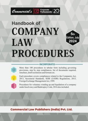 Commercial Handbook of Company Law Procedures By Corporate Professionals Edition July 2024
