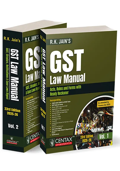 Centax GST Law Manual (Set of 2 Volume) By R K Jain