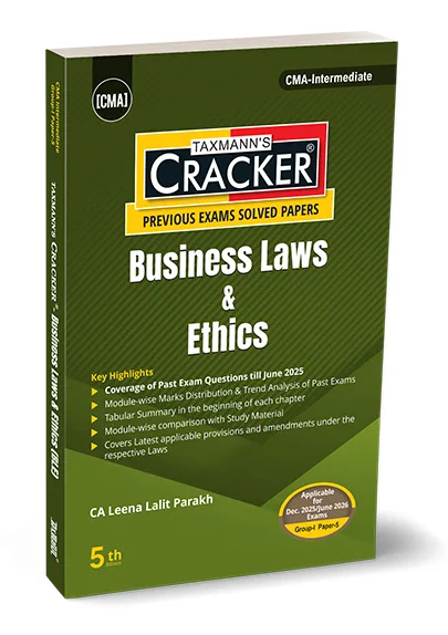 CMA Inter Business Laws & Ethics Cracker By Leena Lalit Parakh