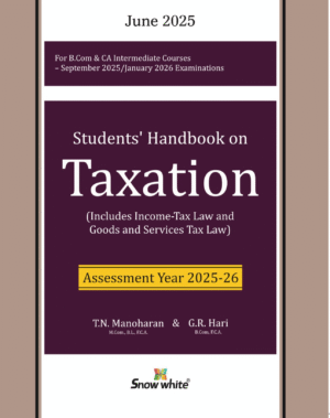 CA Inter Taxation By T N Manoharan & G R Hari Sep 25 / Jan 26