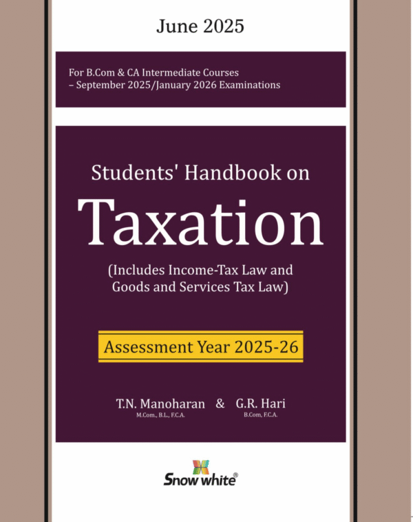 CA Inter Taxation By T N Manoharan & G R Hari Sep 25 / Jan 26