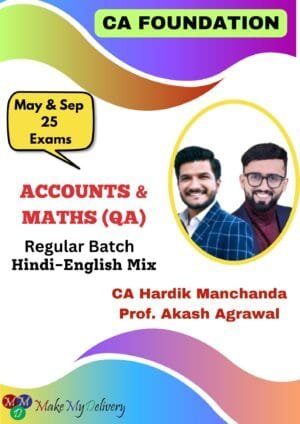 CA Foundation Accounts & Maths Regular CA Hardik Manchanda