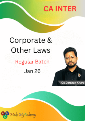 CA Inter Law Regular Classes CA Darshan Khare Jan 26 Exam