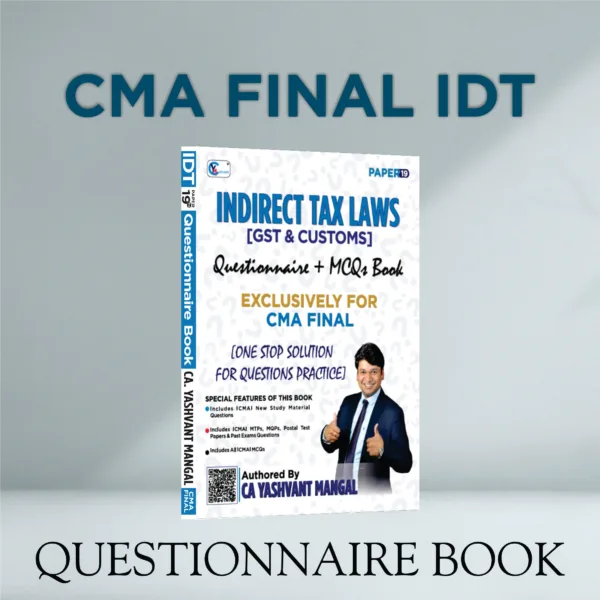 CMA Final IDT Questionnaire MCQs Book By CA Yashvant Mangal