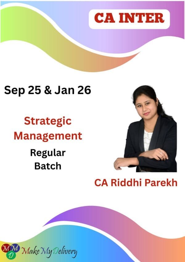 CA Inter Strategic Management By CA Riddhi Parekh Sep 25