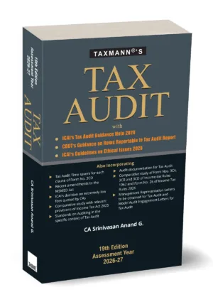 Taxmann Tax Audit By Srinivasan Anand G 19th Edition August 2026