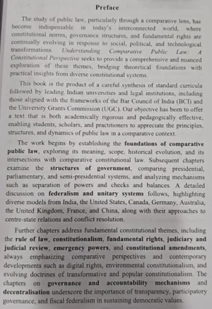 Understanding COMPARATIVE PUBLIC LAW (A Constitutional Perspective)