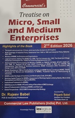 Commercial Treatise on Micro, Small and Medium Enterprises By Dr. Rajeev Babel 2nd Edition January 2026