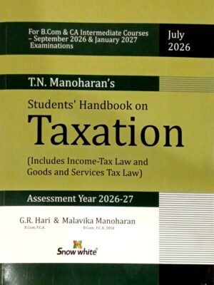 CA Inter Taxation Malavika Manoharan & G R Hari Sep 26 & Jan 27 Exam