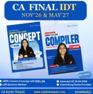 CA Final Indirect Tax Laws By CA Arpita Tulsyan Nov 26 Exam
