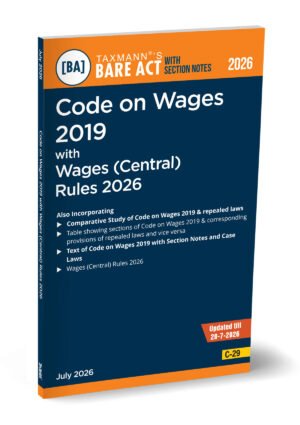 Taxmann Code on Wages 2019 with Code on Wages Rules 2026 Bare Act Edition July 2026