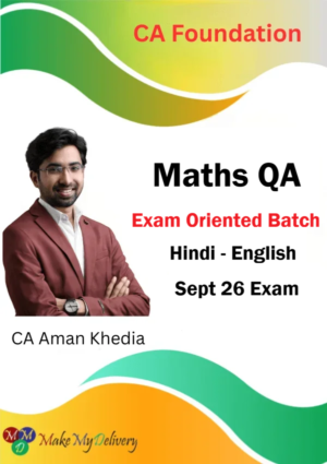 CA Foundation Maths Exam Oriented by Prof. Aman Khedia Sept 26
