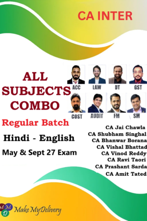 CA Inter Combo Group 1 & 2 Regular by CA Prashant Sarda, CA Ravi Taori, CA Vinod Reddy, CA Bhanwar Borana, CA Vishal Bhattad CA Jai Chawla, CA Shubham Singhal & CA Amit Tated May & Sept 27