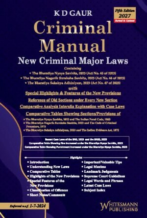 Whitesmann Criminal Manual New Criminal Major Laws by K D Gaur 5th Edition 2027