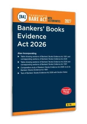 Taxmann Bankers' Books Evidence Act 2026 – Bare Act with Section Notes by Taxmann's Editorial Board Edition September 2026