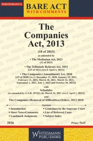 Whitesmann The Companies Act 2013 Bare Act Edition 2026