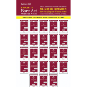Bright Law House All India Bar Examination (Bare Acts without Short Notes) Set of 23 Books Latest Edition 2026