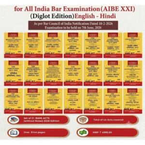 Commercial All India Bar Examination List of 21 BARE ACTS (Diglot) Edition 2026