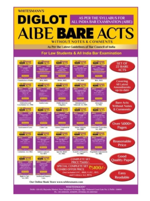Whitemann Combo Essential List of Bare Acts Without Notes All India Bar Examination Diglot Set of 22 books Diglot Edition 2027